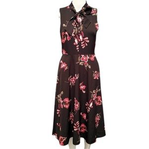 Ann Taylor Red Sleeveless Halter Midi Dress‎ Size 2